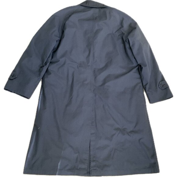 Vintage London Fog Men Dark Gray Trench Coat 38 Short Removable Fur Lining USA - Picture 14 of 15